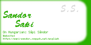 sandor sapi business card